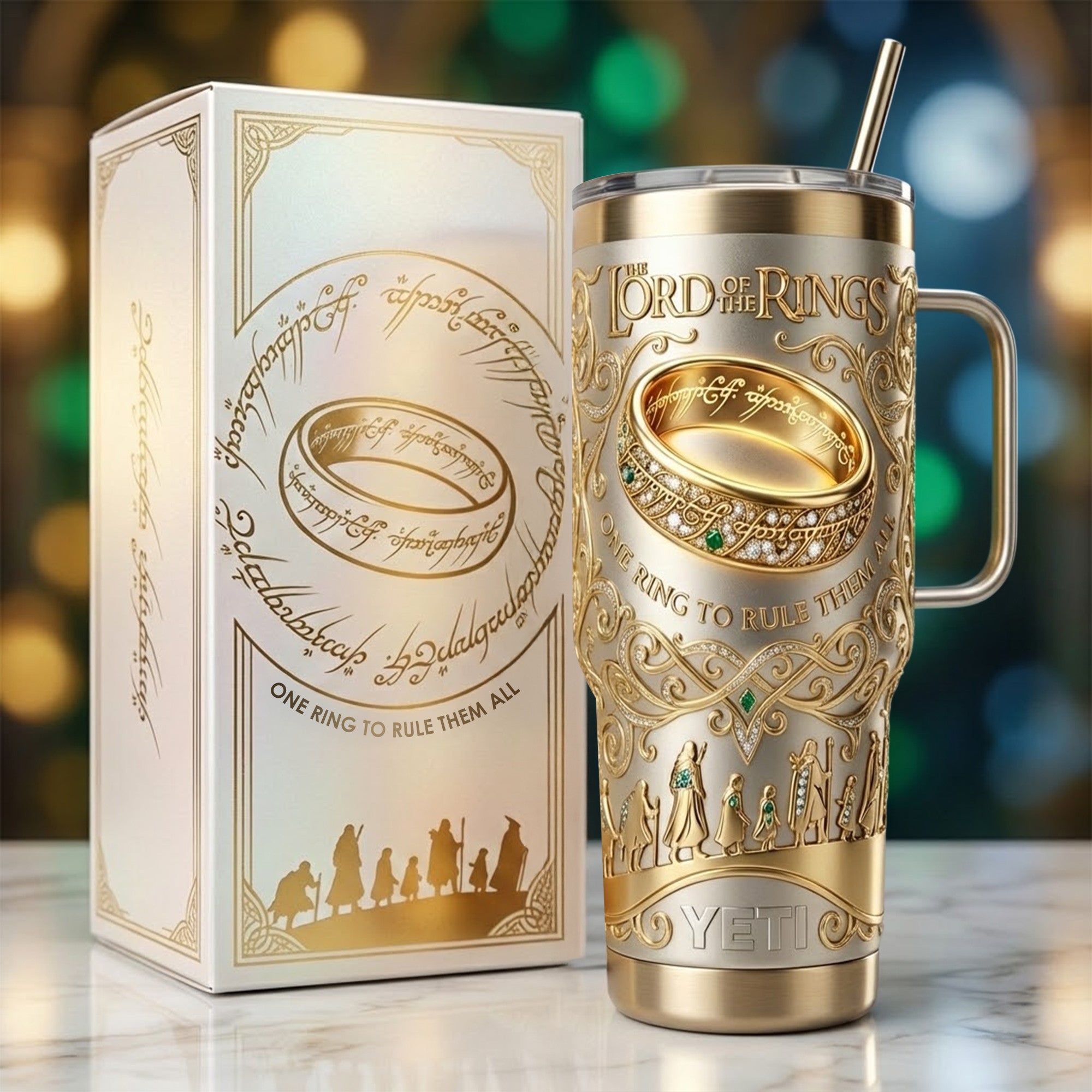 LOTR 40oz Tumbler With Handle TNSM