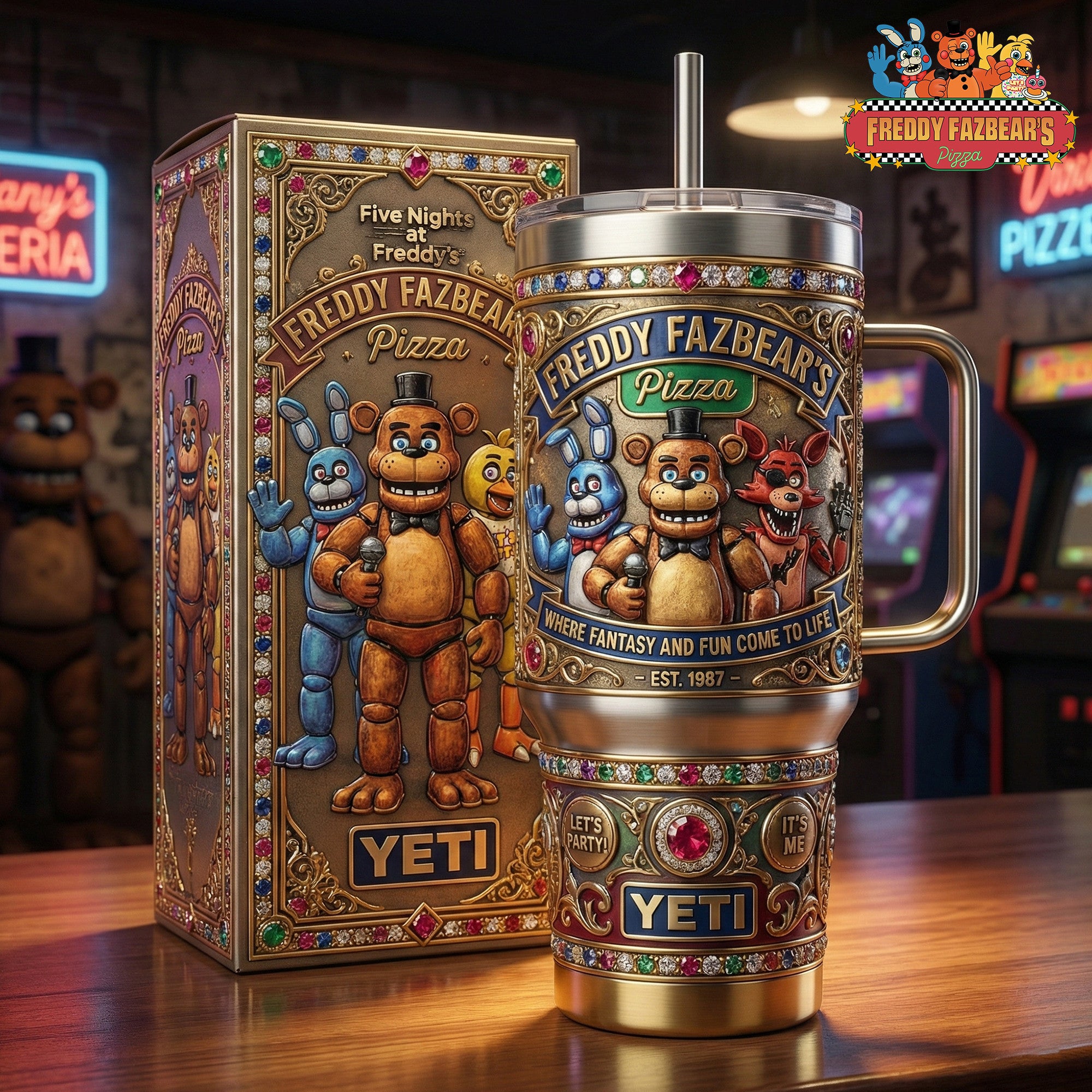 FNAF 40oz Tumbler With Handle LNTH