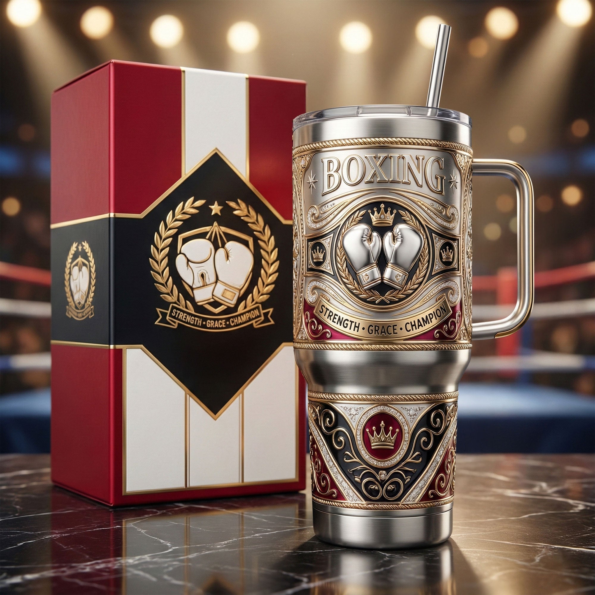 Boxing 40oz Tumbler With Handle HTTT