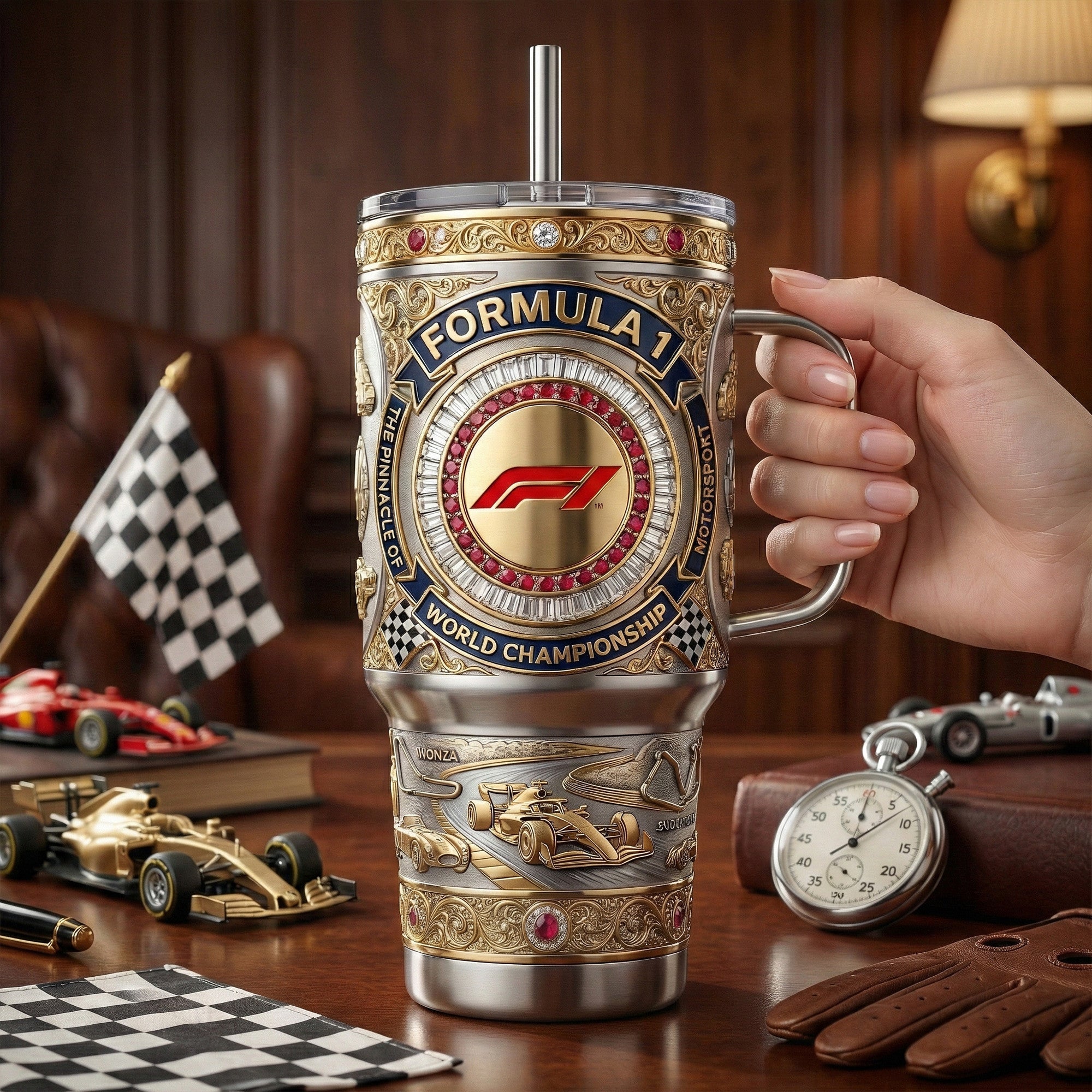 F1 40oz Tumbler With Handle LNTH